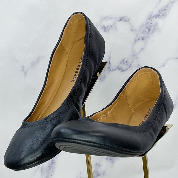 Lucky Brand | ‘Erin’ Black Leather Flats | 10 - Picture 8 of 12
